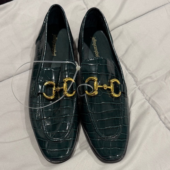 Jeffrey Campbell Emerald Loafers with Gold Detail - Picture 2 of 6